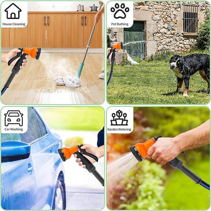 50 FT Garden Hose, Flexible No Kink Heavy Duty Garden Water Hose Flex Copper Bullet Collapsible Washer Rubber Hose 5/8" Soft Lightweight Outdoor Waterhose Manguera Para Jardin