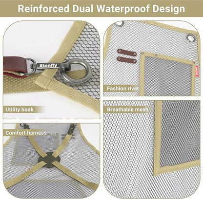 Waterproof Work Apron for Chefs, Hair Stylists, Artists, Gardeners, Adjustable, Multi-Pockets, TPU Mesh Fabric, Plus Size