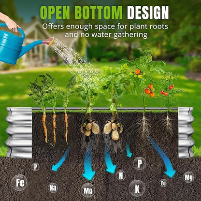Sponvatt Raised Garden Bed - Outdoor Galvanized Raised Garden Bed Planter Boxes, Large Oval Metal for Gardening Planter Box Kit,Suitable for Vegetables,Herbs, and Flowers Silver (6x3x1 Ft)
