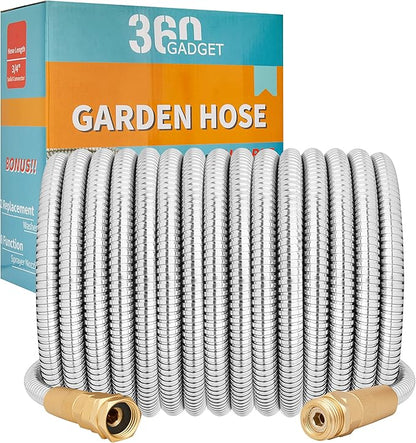 Garden Hose - Flexible Short Water Hose with Metal Fitting, 5 ft Leader Hose, Heavy Duty Hoses Extension for Rv, Outdoor, Small Garden, Yard, 304 Stainless Steel