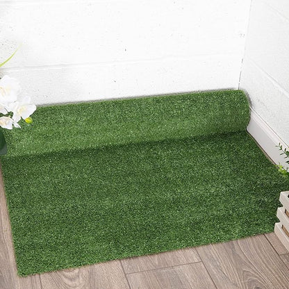 Ottomanson Artificial Grass Turf 6'6" x 9'2" Indoor Outdoor Faux Grass Rug with Drainage Holes, Customizable with Extra Long Size Options, Perfect for Patio Lawn Balcony Weddings Photoshoot Backdrop