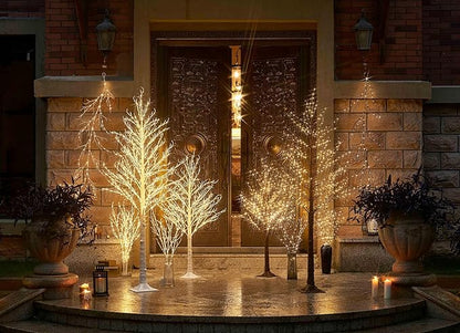 Hairui Lighted Brown Tree Plug in 6FT 690 LED Artificial Twig Tree with Lights for Christmas Holiday Wedding Room Decorations Indoor Outdoor