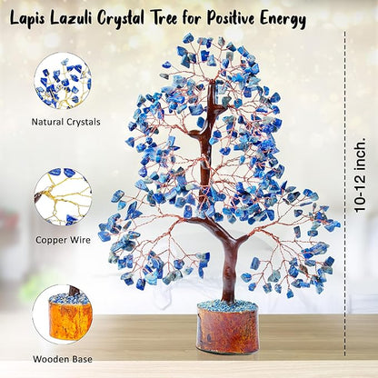 Lapis Lazuli Chakra Tree of Life, Crystal Tree of Life - Handmade Gemstone Tree, Feng Shui Tree, Crystal Decoration, Artificial Tree, Spiritual Gifts, Money Tree Bonsai, Stone Tree, Healing Crystals