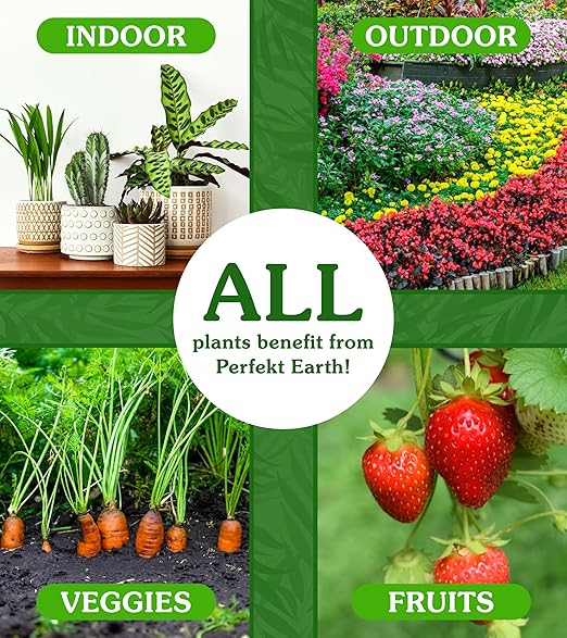 Perfekt Earth Organic Fertilizer - Indoor Plant Food - Liquid Plant Fertilizer - Organic Food for Flowers, Fruits, and Vegetables - Easy to Use 1 Pint Bottle
