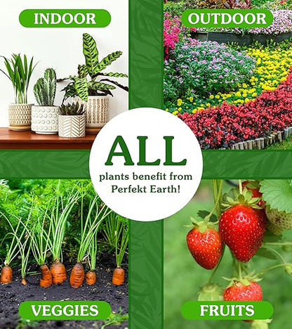 Perfekt Earth Organic Fertilizer - Indoor Plant Food - Liquid Plant Fertilizer - Organic Food for Flowers, Fruits, and Vegetables - Easy to Use 1 Pint Bottle