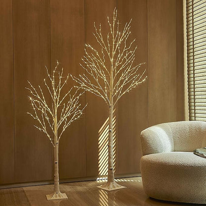 Hairui Lighted Birch Tree with 200L Multi Color and Warm White Fairy Lights 8 Functions 4FT, White Twig Tree with Lights for Indoor Outdoor Home Party Christmas Easter Decoration