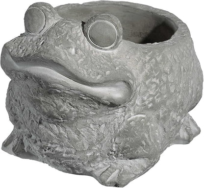Classic Home and Garden Cement Buddies Animal Planter - Cute Desk Decoration - UV Coated Animal Vase w/Removable Drain Plug - Succulent Planter for Indoor/Outdoor Use (Frog Planter, Natural, Large)