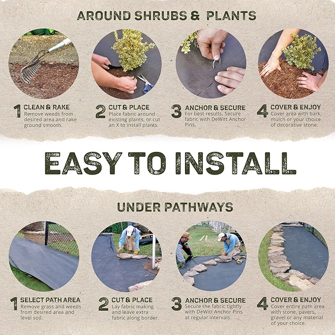 Dewitt SBLT4300 Sunbelt Woven Weed Barrier Landscape Fabric Ground Cover, 4-Foot Width x 300 Feet (3 Pack)
