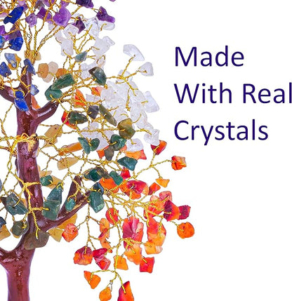 7 Chakra Tree of Life, Crystals and Healing Stones, Birthday Gifts for Women - Crystal Tree for Positive Energy, Home Office Decor, Cool for Women Under 30, Secret Santa Gift