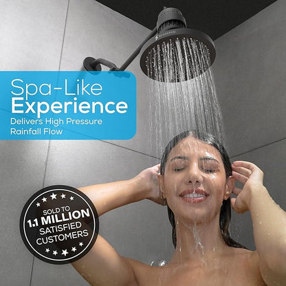 SparkPod Shower Head - High Pressure Rain - Premium Quality Luxury Design - 1-Min Install - Easy Clean Adjustable Replacement for Your Bathroom Shower Heads (Vintage Oil Rubbed Bronze, 8 Inch Square)
