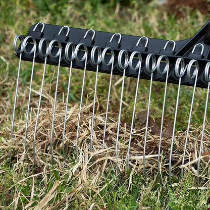 THE GROUNDSKEEPER II Green Rake 55-inch Lightweight Fiberglass Handle, 21-inch Head, Durable Steel Tines for Gardening, De-Thatching or Professional Landscaping