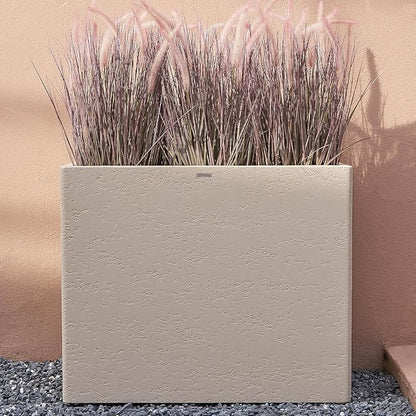 Tall Rectangular Composite ConcretePlanter（30Lx12Wx25H，66 Pounds）,Durable All-Weather Use with Drainage Holes,Large Rectangular Planter for Outdoor Indoor Plants