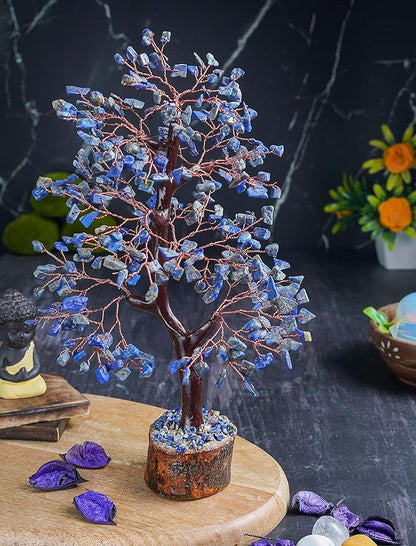 Lapis Lazuli Chakra Tree of Life, Crystal Tree of Life - Handmade Gemstone Tree, Feng Shui Tree, Crystal Decoration, Artificial Tree, Spiritual Gifts, Money Tree Bonsai, Stone Tree, Healing Crystals