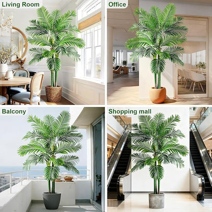Big Faux Tropical Trees Tall Artificial Palm Tree Indoor Outdoor Realistic Floor Plants Large Fake Plant for Home Living Room Office Decor Porch Outside Patio arboles para Modern Farmhouse decoracion