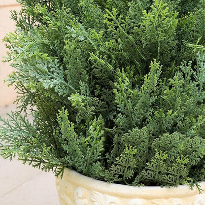 Artificial Cedar Topiary 4 FT Faux Cedar Trees for Outdoor Planters Evergreen Plant, 48 inch UV Rated and Lush Fake Cypress Tree Shrubs for Gateway Front Door Porch Patio Garden, Set of 2