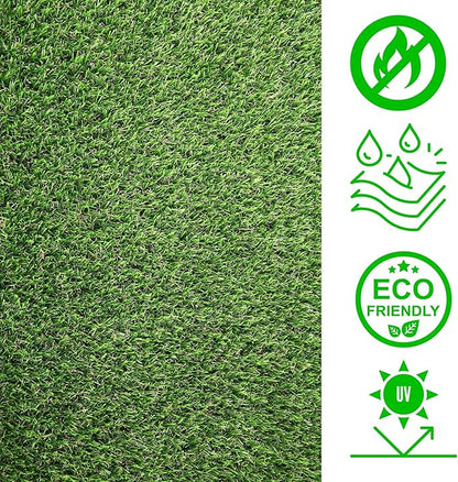 Artificial Grass Turf, 2ft x 7ft (14 ft²) 20mm Pile Height Indoor Outdoor Synthetic Realistic Faux Fake Astroturf Rug Carpet Mat for Balcony Decor Playground Patio Dogs