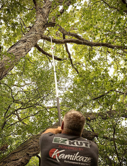 EZ Kut Professional Pole Saw 20’ Extendable - Manual Pole Saw for Tree Trimming. Branch Cutter with Double Hook for Branch Removal - Best Tree Pruner. Tree trimmer pole saw. Since 1988