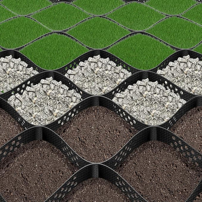 VIVOSUN 2’’ Depth Ground Grid, 6.5 x 17 ft, High-Density HDPE Geo Cell, 1885 lb per sq ft Load, Foldable & Tensile, Easy Installation with Gloves, Ideal for Gardens, Driveways, Pathways, Slopes