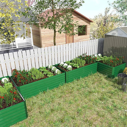 8x4x2 ft Raised Garden Bed, Large Metal Planter Raised Beds, Planters for Outdoor Plants for Vegetables, Flowers, Herbs, Fruits, and Succulents.