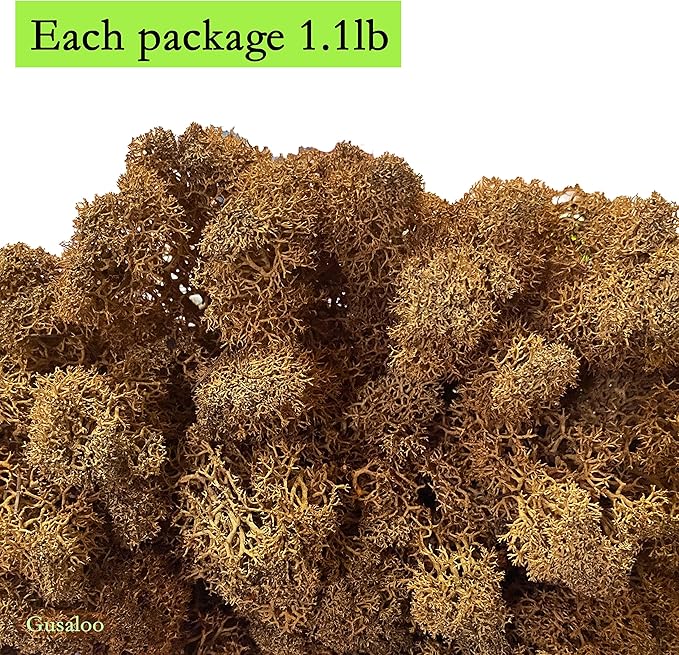 Preserved Moss 1.1lb Artificial Moss for Potted Plants Natural Fresh Green Moss for Crafts Fake Moss Arts Floral Orchid Wall Decor Wedding Centerpieces Garden Terrariums Christmas Decoration -Brown