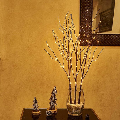 Hairui Lighted Brown Twig Branches Plug in with Dimmer and Timer 30IN 150 LED Fairy Lights, Lighted Willow Branches for Indoor Outdoor Spring Christmas Room Wedding Decoration (Vase Excluded)