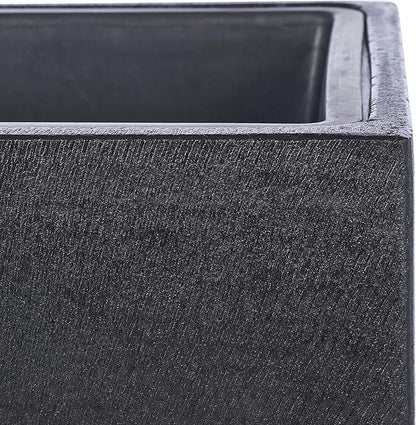 SAFAVIEH Outdoor Collection Larlen Black Concrete Planter (Fully Assembled)