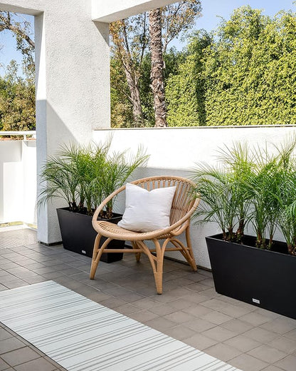 Veradek Pure Series Midori Trough Planter - Large Rectangular Planter for Indoor or Outdoor Deck/Porch | Durable All-Weather Use with Drainage Holes | Modern Decor for Shrubs, Flowers, Small Plants