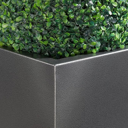 Wallowa Metallic Heavy Tall Outdoor/Indoor Planter Box, Rectangular, 14Lx14Wx30H Inches, ‎25LBS/PC, Dark Gray, No Assembly Required and Seamless, Set of 2